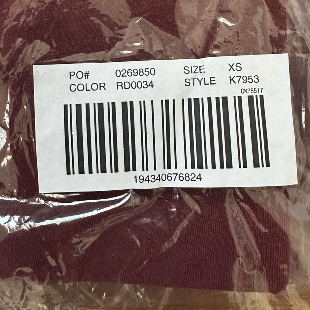 NWT MADEWELL V-Neck Short Sleeve T-Shirt XS, Red Wine - Picture 5 of 5